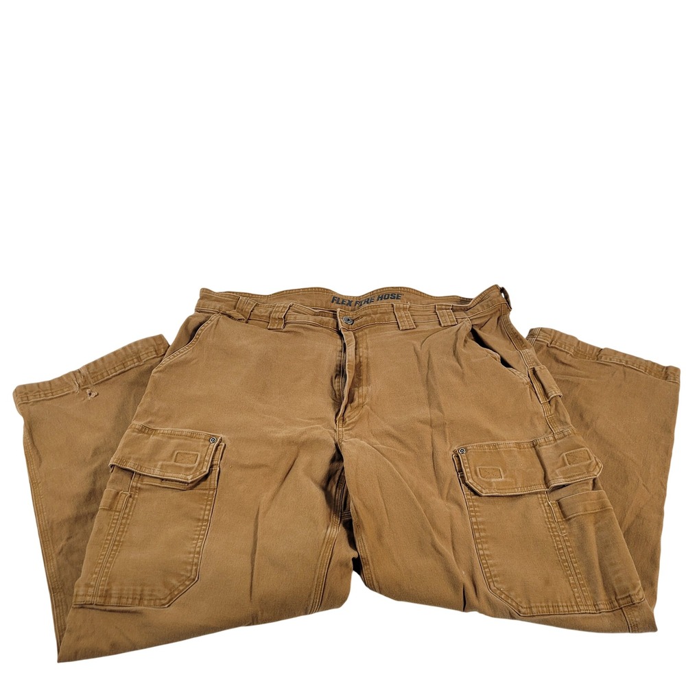 Duluth Trading Co Flex Fire Hose Cargo Pants Mens 40 x 30 Brown Relaxed Fit Work